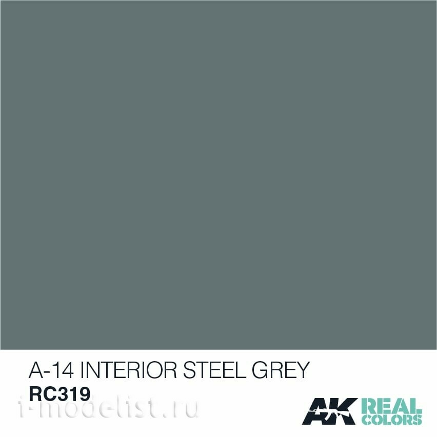 RC319 AK Interactive Краска акриловая  A-14 Interior Steel Grey 10ml / Интерьерный Стальной Серый 10мл