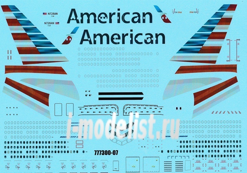 777300-07 PasDecals 1/144 Звезда American Airlines