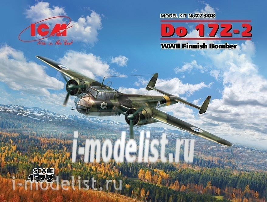 72308 ICM 1/72 Do 17Z-2, WWII Finnish Bomber
