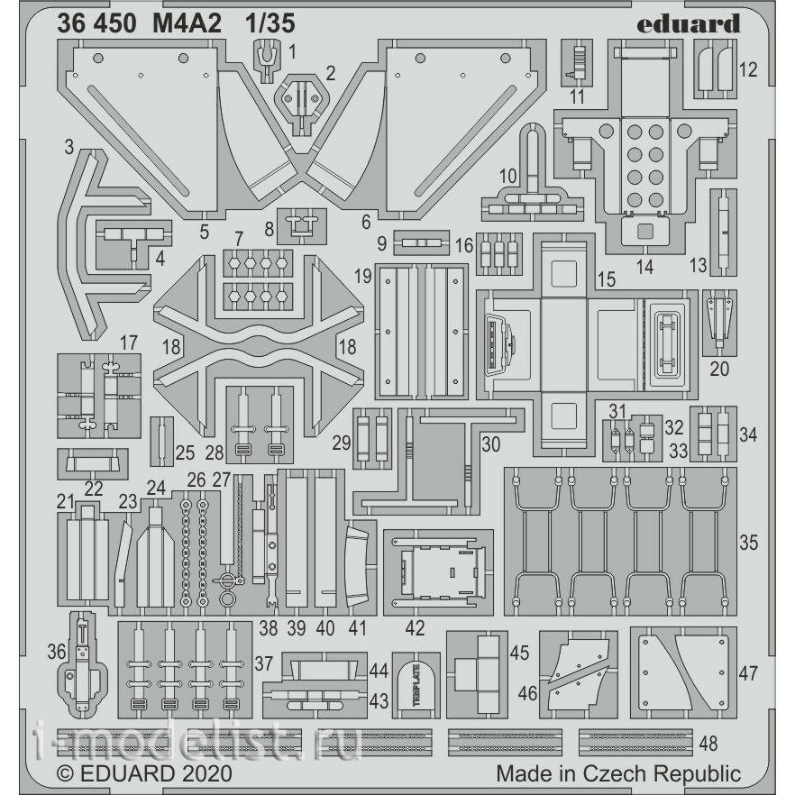 36450 Eduard 1/35 Фототравление для M4A2