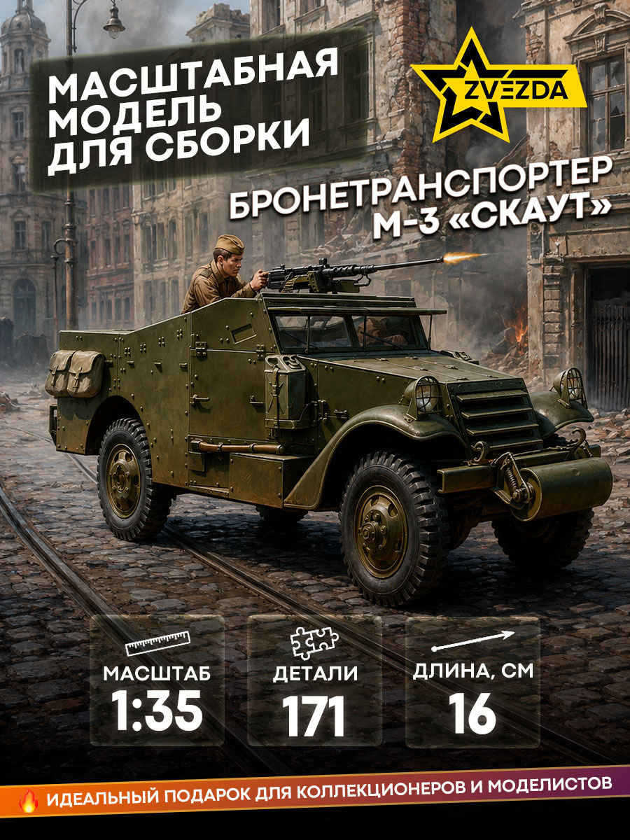 3519 Звезда 1/35 Бронетранспортер М-3 «Скаут»