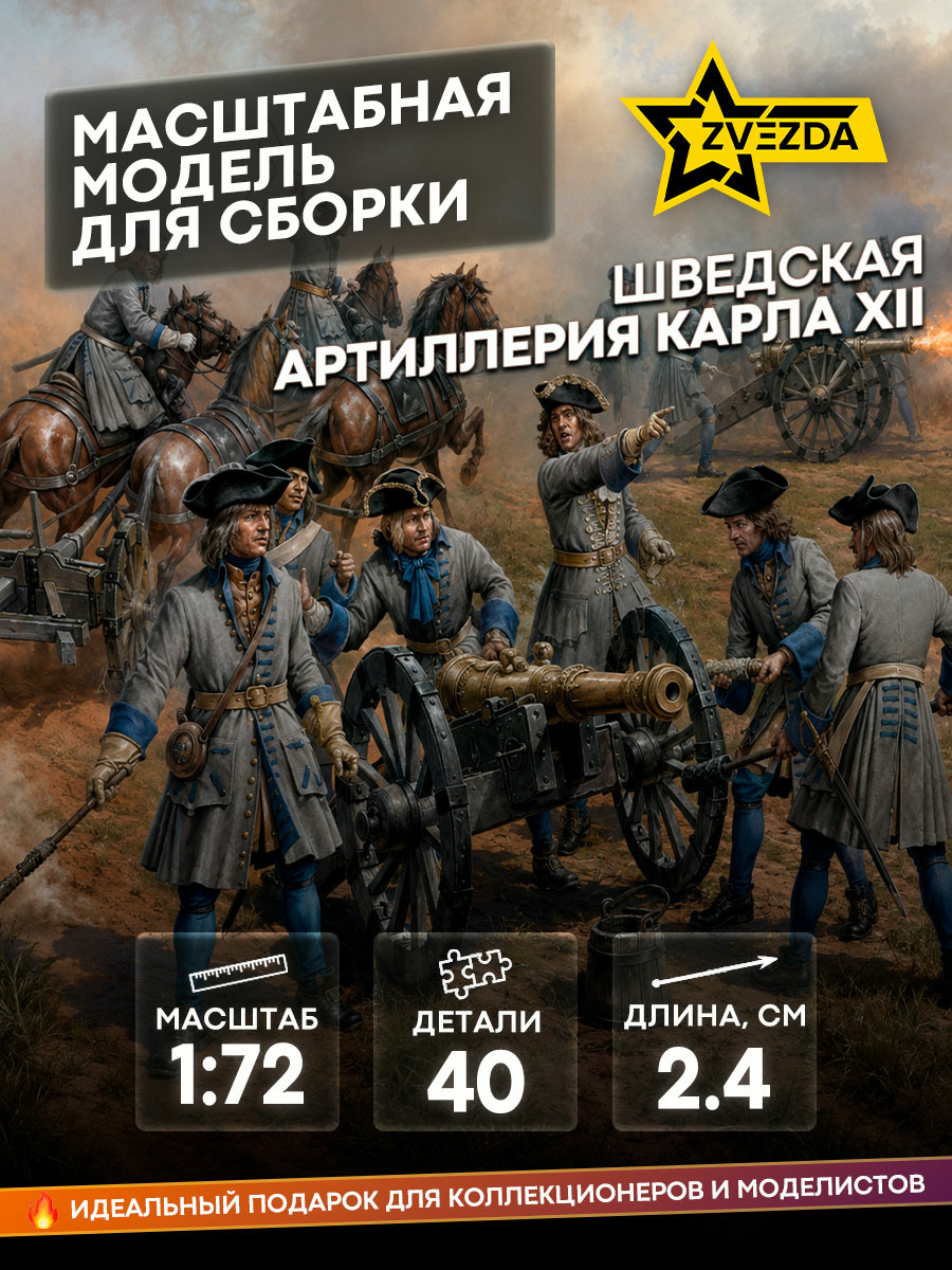 8066 Звезда 1/72 Шведская артиллерия