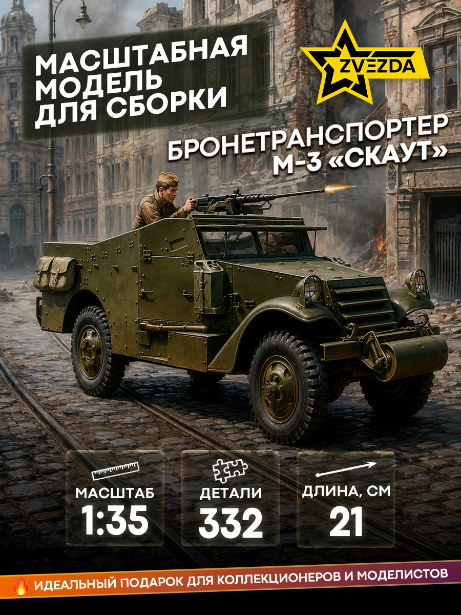 3519 Звезда 1/35 Бронетранспортер М-3 «Скаут»