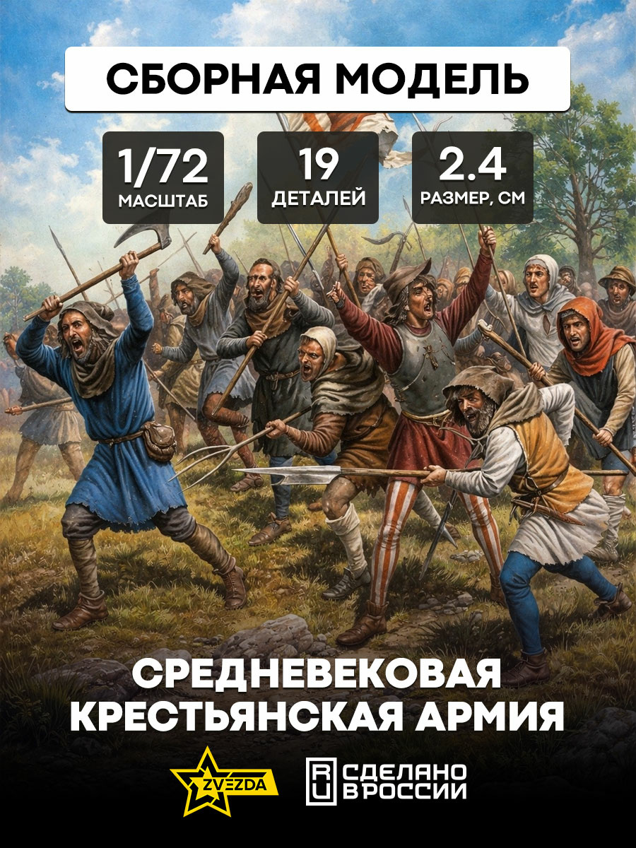 8059 Звезда 1/72 Средневековая крестьянская армия