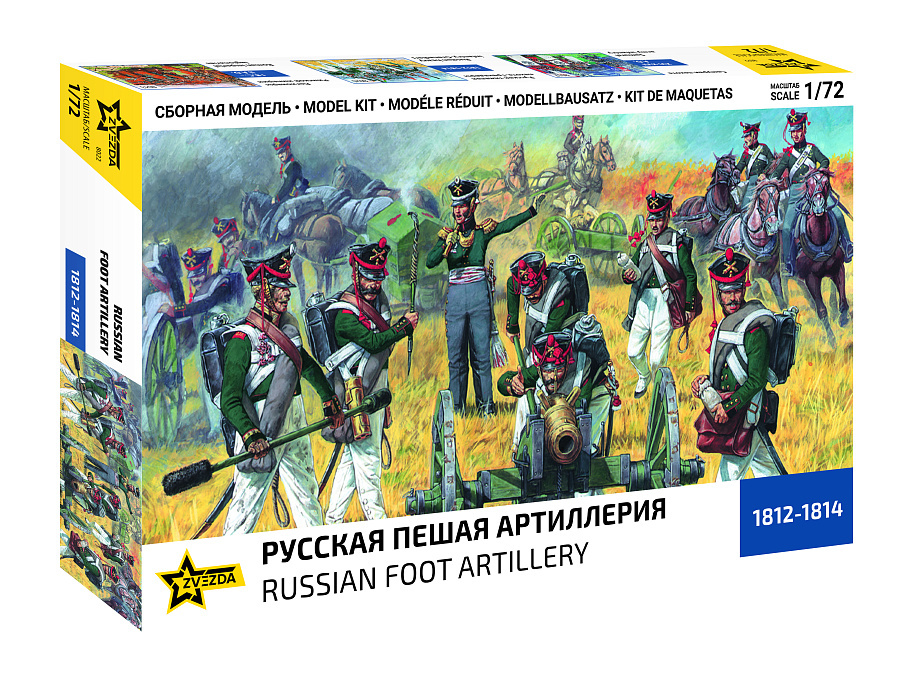 8022х Звезда 1/72 Русская пешая артиллерия
