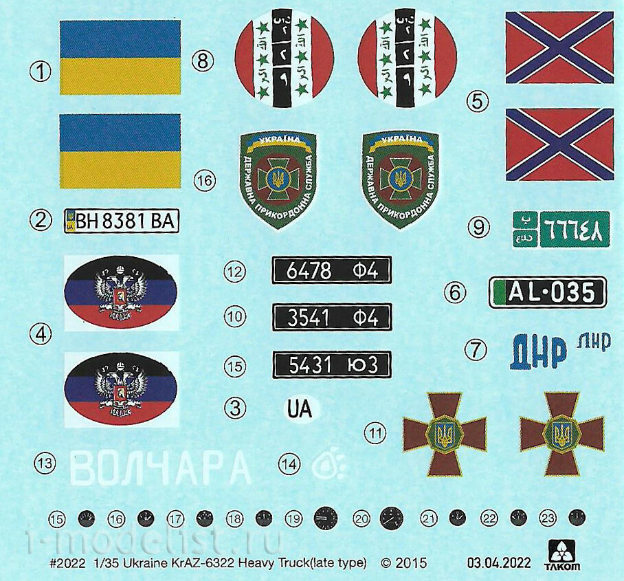 2022 Takom 1/35 Украинский KrAZ-6322