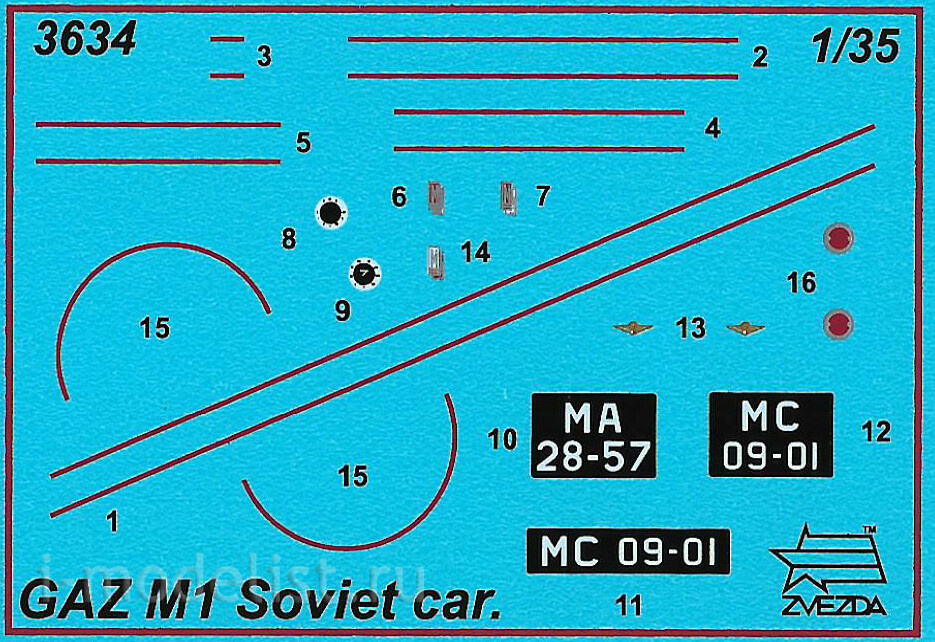 3634 Звезда 1/35 Советский автомобиль Газ М1
