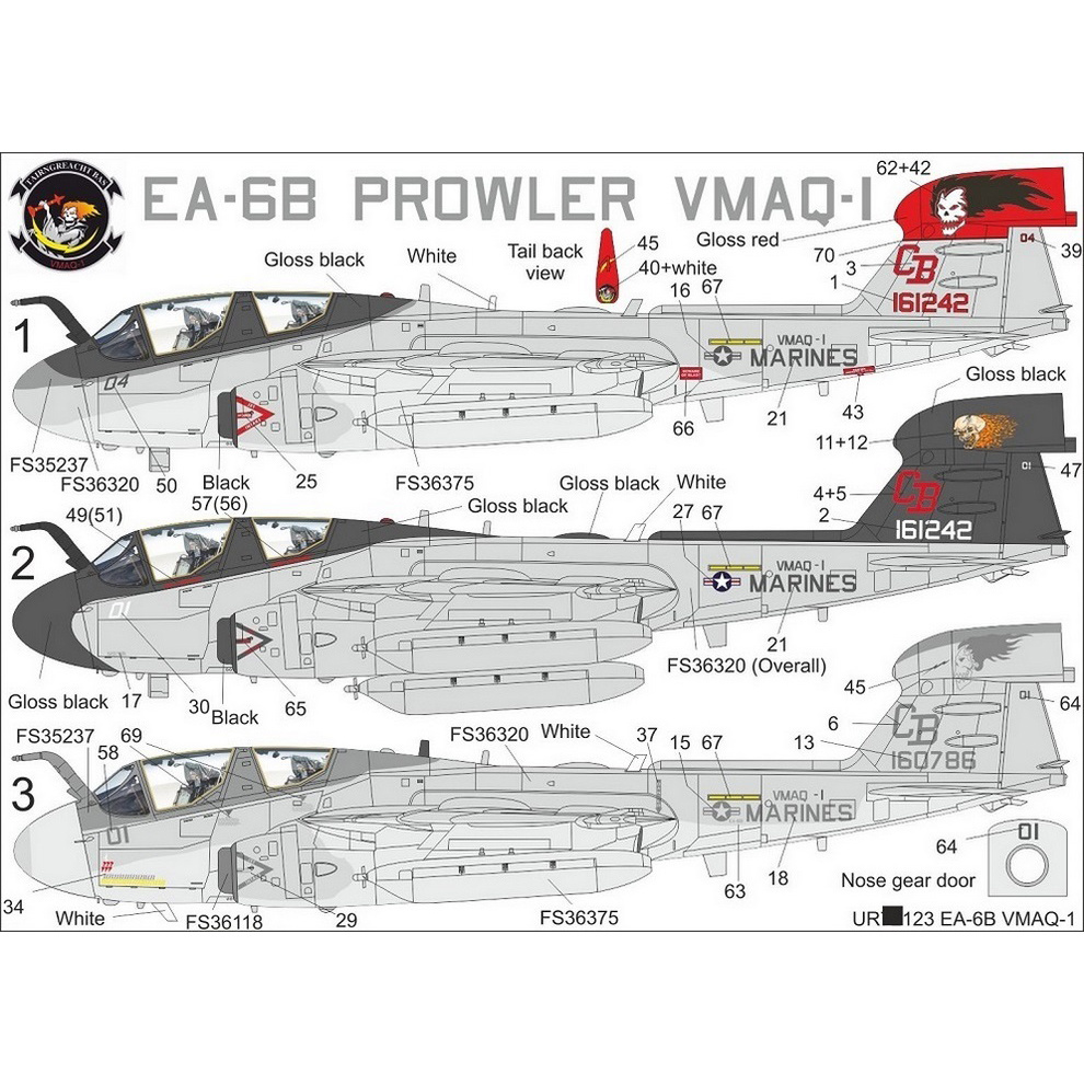 UR48123 UpRise 1/48 Декали для EA-6B Prowler VMAQ-1