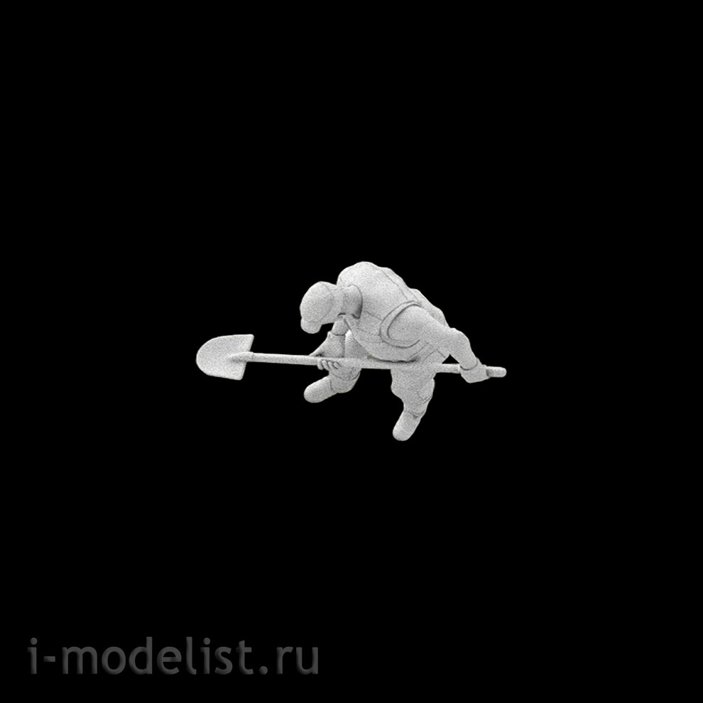 im35097 Imodelist 1/35 Фигура дорожного рабочего с лопатой для модели 3650 Звезда
