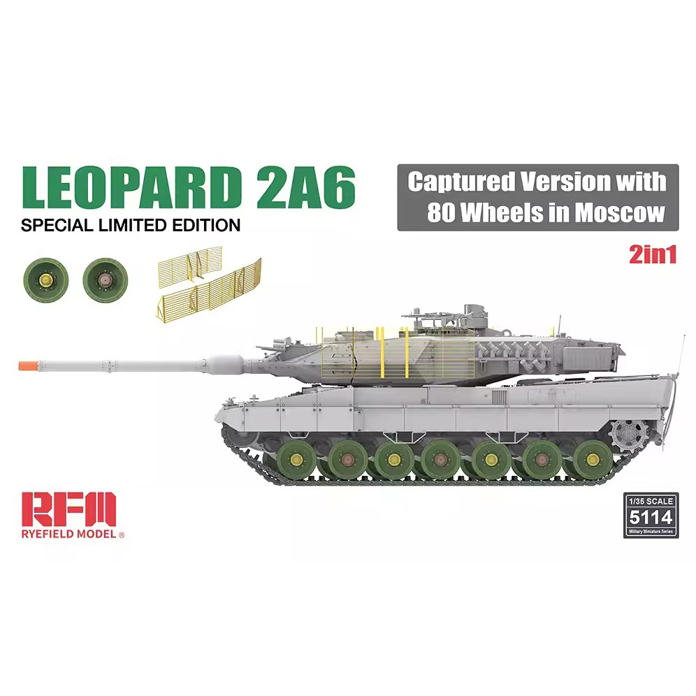 RM-5114 Rye Field Model 1/35 Немецкий танк Leopard 2A6 (Трофейная версия) с катками Т-80