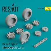 RS35-0205 RESKIT 1/32 Смоляные колеса для Me-262 type 2