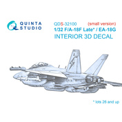 QDS-32100 Quinta Studio 1/32 3D Декаль интерьера кабины F/A-18F late / EA-18G (Трубач) (малая версия)