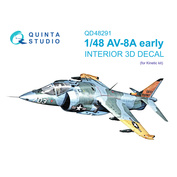 QD48291 Quinta Studio 1/48 3D Декаль интерьера кабины AV-8A Early (Kinetic)