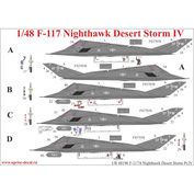 UR48196 UpRise 1/48 Декаль для F-117A Nighthawk 