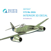 QD72047 Quinta Studio 1/72 3D Декаль интерьера кабины Me-262A (Academy)