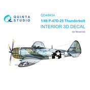 QD48434 Quinta Studio 1/48 3D Декаль интерьера кабины P-47D-25 Thunderbolt (Miniart)