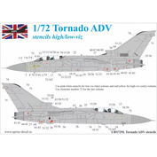 URS729L UpRise 1/72 Декали для Tornado ADV (F.3) low/high-viz тех. надписи