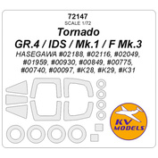 72147 KV Models 1/72 Маска окрасочная для Tornado GR.4 / IDS / Mk.1 / F Mk.3 + маски на диски и колеса