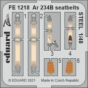 FE1218 Eduard 1/48 Фототравление для Ar 234B стальные ремни