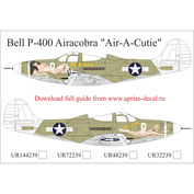 UR48239 Sunrise 1/48 Decal for P-400 Airacobra Air-A-Cutie since then. inscriptions