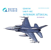 QD48194 Quinta Studio 1/48 3D Декаль интерьера кабины F-16C (для модели Kinetic)