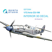 QD72064 Quinta Studio 1/72 3D Decal of the interior of the cabin Avia CS-199 (Eduard)