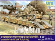 259 Um 1/72 Железнодорожная платформа для перевозки танков с танком Pz.Kpfw38(t)
