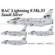 UR32258 Sunrise 1/32 Decal for BAC Lighting F.Mk.53 Saudi Silver