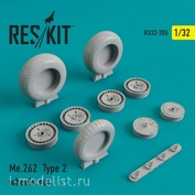 RS32-0205 RESKIT 1/32 Me.262 Type 2 resin wheels