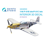 QD48500 Quinta Studio 1/48 3D Декаль интерьера кабины P-51B late/P-51C Late (Eduard)