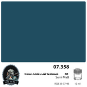07.358 Jim Scale Спиртовая краска Сине-зелёный темный (Yakovlev-38)