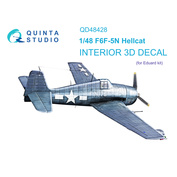 QD48428 Quinta Studio 1/48 3D Декаль интерьера кабины F6F-5 Hellcat (Eduard)