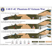 URS4814 Sunrise 1/48 Decal for F-4C Phantom-II Vietnam War without Stencil + mask for 