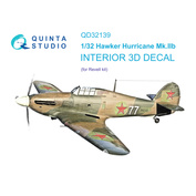 QD32139 Quinta Studio 1/32 3D Декаль интерьера кабины Hawker Hurricane Mk.IIb (Revell)