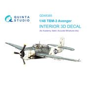 QD48385 Quinta Studio 1/48 3D Cabin Interior Decal TBM-3 Avenger (Accurate miniatures/Academy)