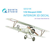 QD32196 Quinta Studio 1/32 3D Декаль интерьера кабины Nieuport XXIII (CSM)