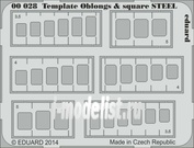 00028 Eduard Инструмент Template oblongs & square STEEL