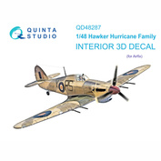 QD48287 Quinta Studio 1/48 3D Декаль интерьера кабины семейства Hawker Hurricane (Airfix)