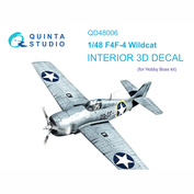 QD48006 Quinta Studio 1/48 3D Декаль интерьера кабины F4F-4 Wildcat (HobbyBoss)