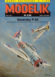 Modelik 5/1998  Modelik  Бумажная модель Seversky P-35