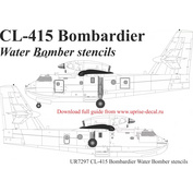 UR7297 UpRise 1/72  Декали для CL-415 Bombardier Water Bomber с тех. надписями