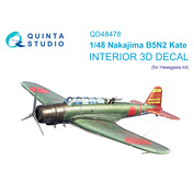 QD48478 Quinta Studio 1/48 3D Декаль интерьера кабины Nakajima B5N2 Kate (Hasegawa)