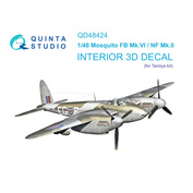 QD48424 Quinta Studio 1/48 3D Декаль интерьера кабины Mosquito FB Mk.VI/NF Mk.II (Tamiya)