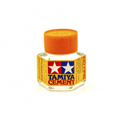 87012 Tamiya Glue with brush 20 ml. - glass jar.