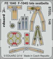 FE1040 Eduard 1/48 photo etching Kit for F-104G later version, steel belts 