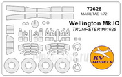 72628 KV Models 1/72 Маски для Wellington Mk.IC