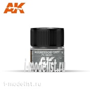 RC248 AK Interactive Краска акриловая  Aggressor Grey FS 36251 10ml / Серый FS 36251 10мл