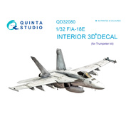 QD32080 Quinta Studio 1/32 3D Cabin Interior Decal F/A-18E (for Trumpeter model)