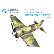 QD32207 Quinta Studio 1/32 3D Декаль интерьера кабины И-16 Type 29 (ICM)