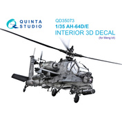 QD35073 Quinta Studio 1/35 3D Декаль интерьера кабины AH-64D/E (Meng)